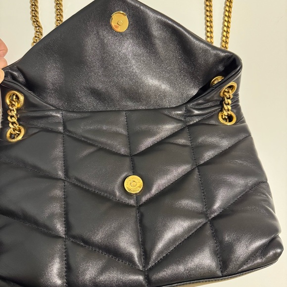 Saint Laurent Small Loulou Puffer Bag Black Gold - Picture 7 of 16